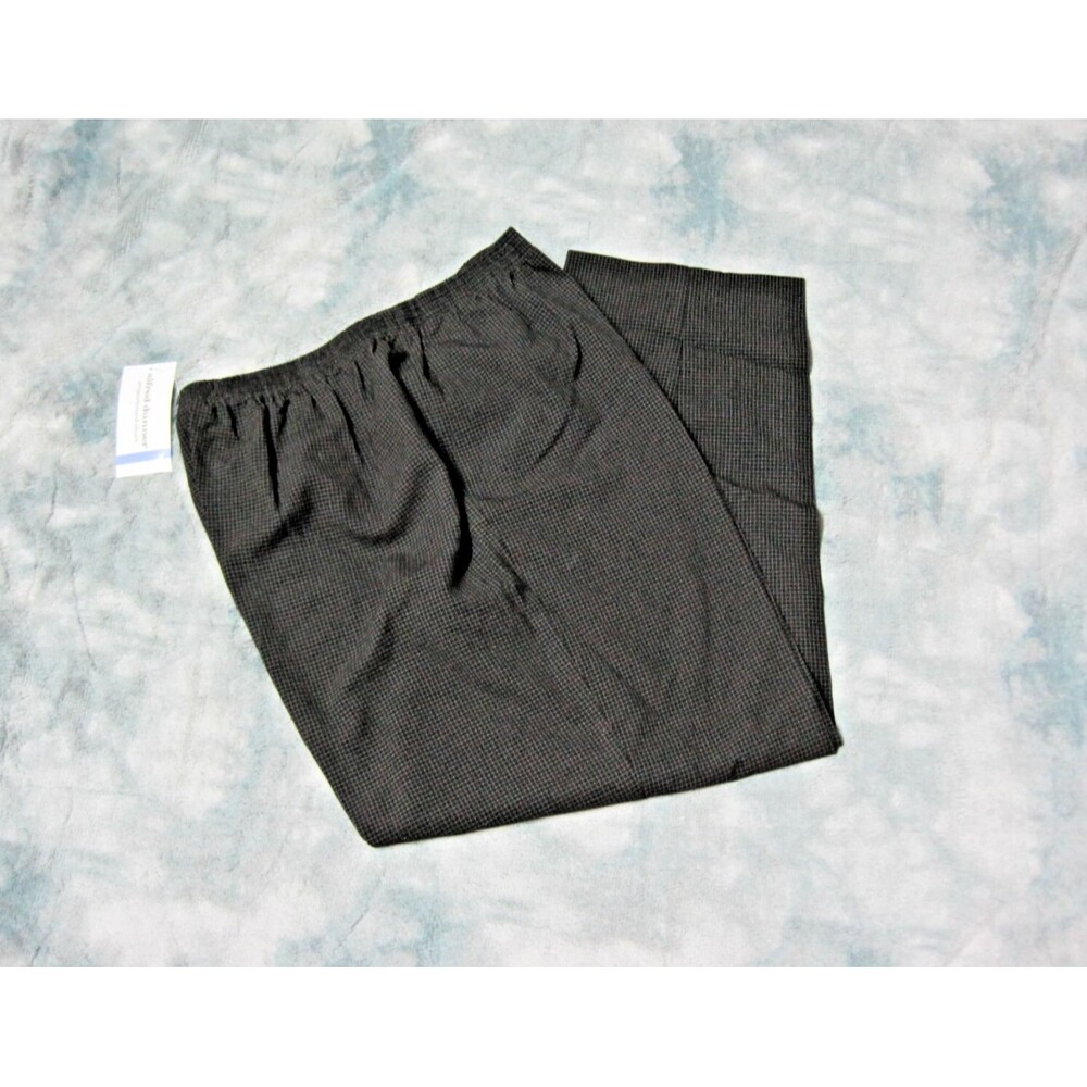 Alfred Dunner Black Checkered Slacks Pants Size 18 Short NWT 8114